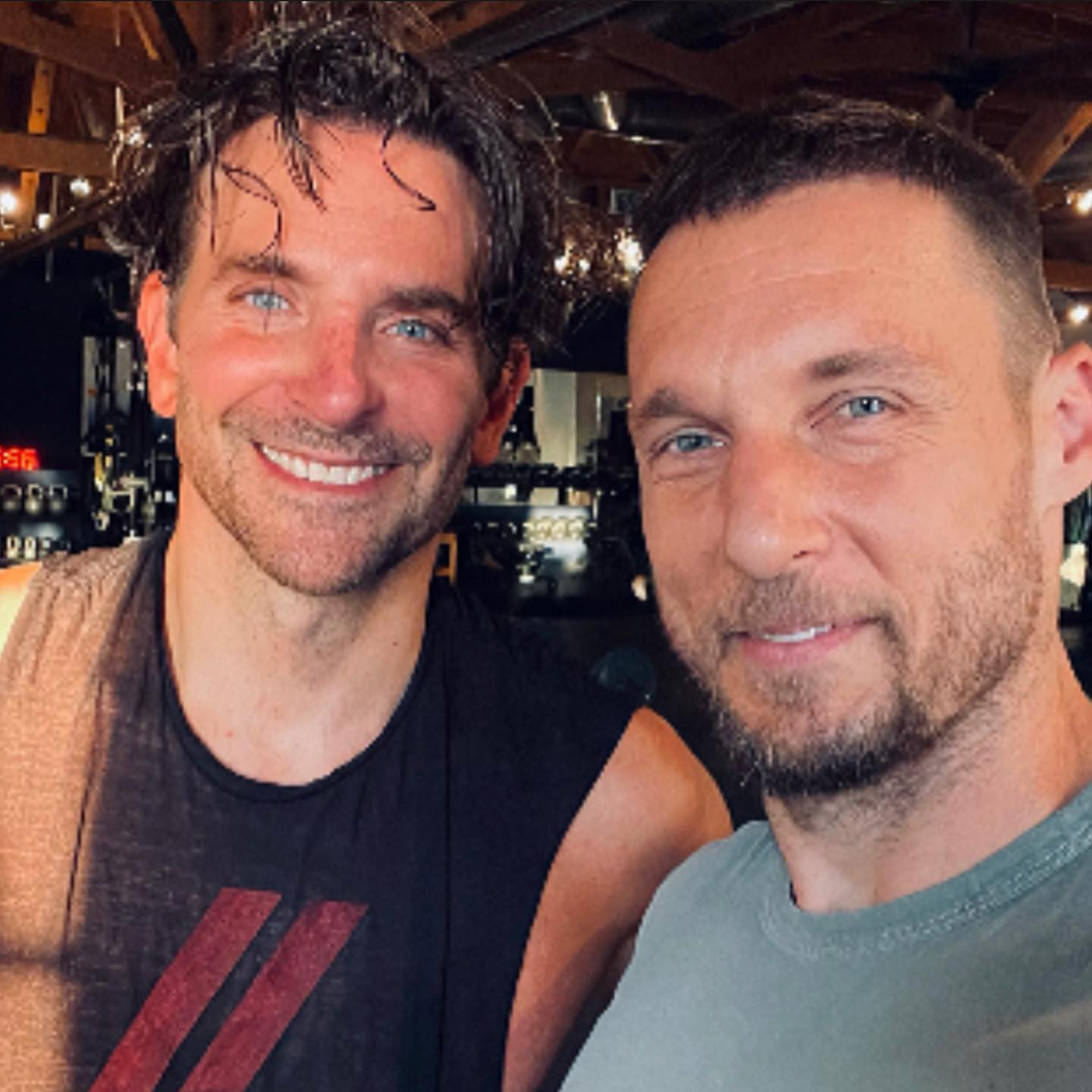 Bradley Cooper and Jason Walsh picture in Jason's gym