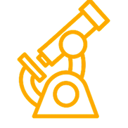 Yellow laboratory telescope science tool icon