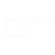 White measuring scoop outline icon