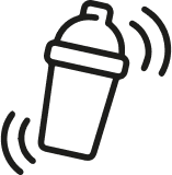 Shaker bottle with motion lines icon