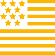 USA flag in double size (yellow line drawing)