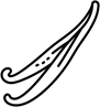 Black outlined vanilla bean pod illustration