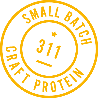 Orange circular premium small batch 311 badge seal